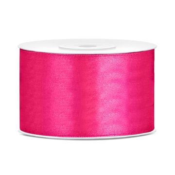 Mørk pink satinbånd - 38 mm x 25 m
