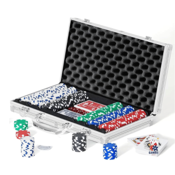 Pokersæt 300 chips 11,5g. aluminiumskuffert high stakes PartyVikings 