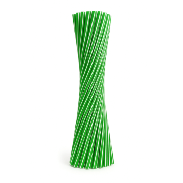 Grøn sugerør genanvendelige plast ø6mm 50x - 22 cm