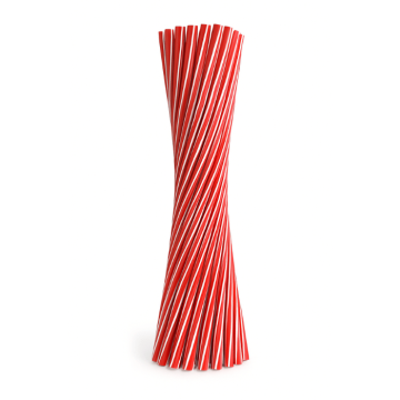 Rød sugerør genanvendelige plast ø6mm 50x - 22 cm