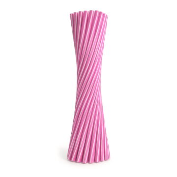 Pink sugerør genanvendelige plast ø6mm 50x - 22 cm