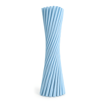 Blå sugerør genanvendelige plast ø6mm 50x - 22 cm