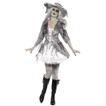 Uhyggelig kvindelig spøgelses pirat kostume 