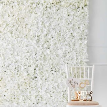 Hvid Blomstervæg - 63x45 cm