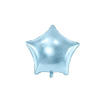 Stjerneformet folieballon lyseblå 48 cm