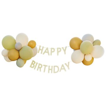 Happy birthday guirlande inkl. balloner 