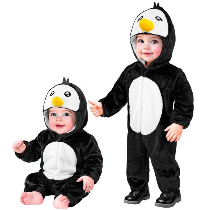 Pingvinkostume til baby i sort