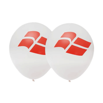 Dannebrogs Balloner i Hvid 25cm 6x