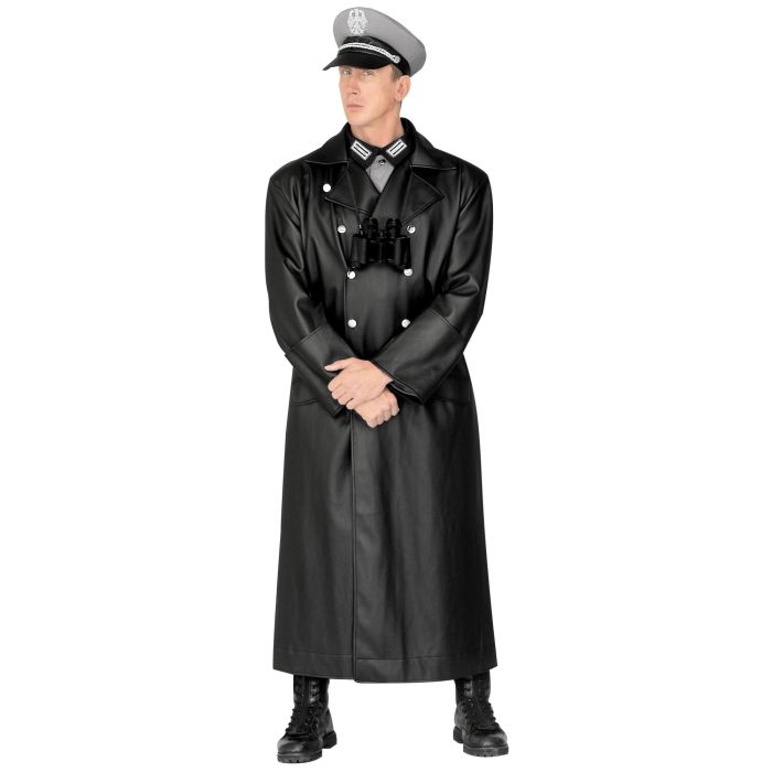 Officersfrakke i læderlook