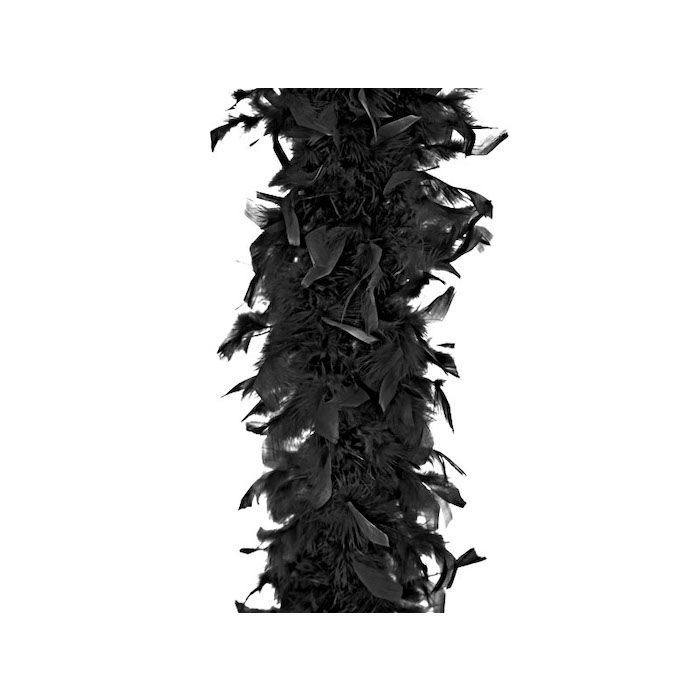 Sort Boa med Fjer - 180 cm