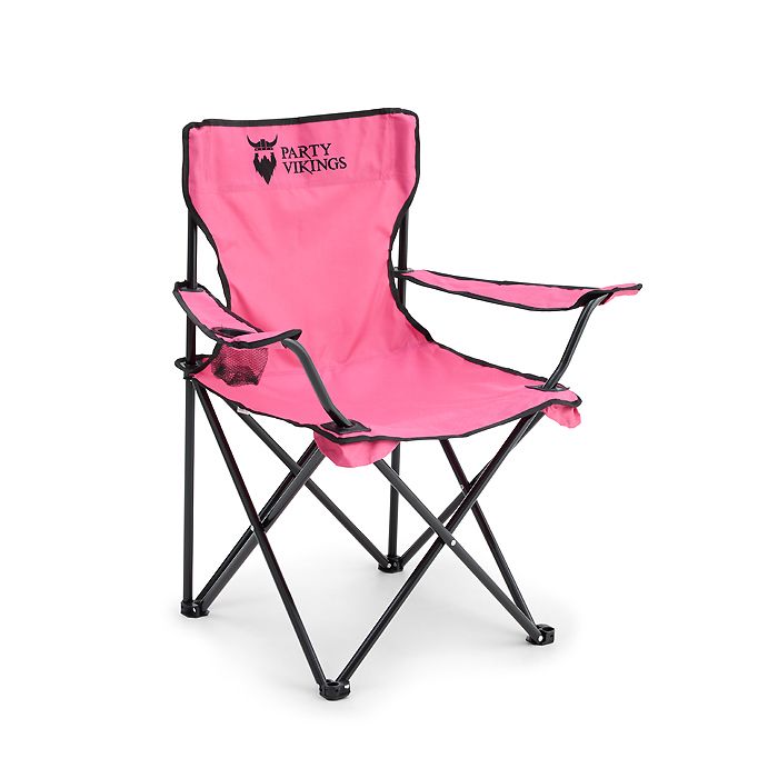 Festivalstol pink inkl kopholder campingstol