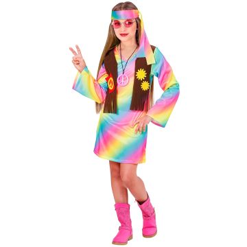 Hippie-kjole med vest og pandebånd til piger