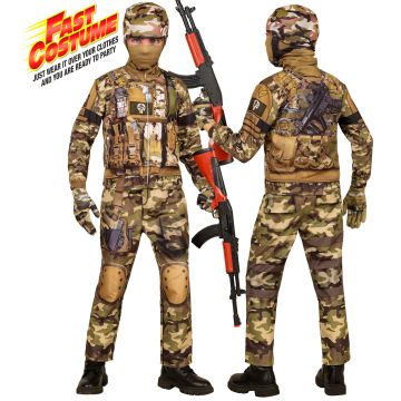 Soldat kostume til børn i camouflage