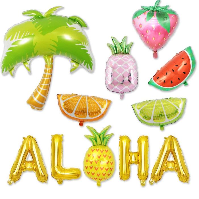 Folieballoner sæt Hawaii Tema 14 dele