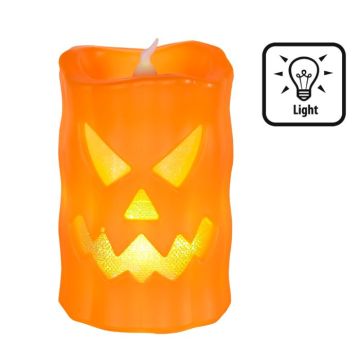 Halloween LED græskar lys - 10x6 cm