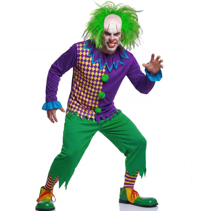 Farverigt joker-kostume til herrer