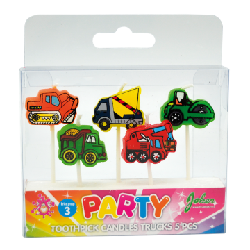 Kagelys med lastbiler og gravemaskiner 5x