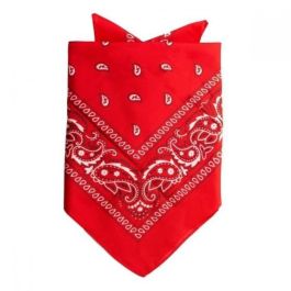 Bandana med traditionelt mønster rød 52x55 cm | PartyVikings