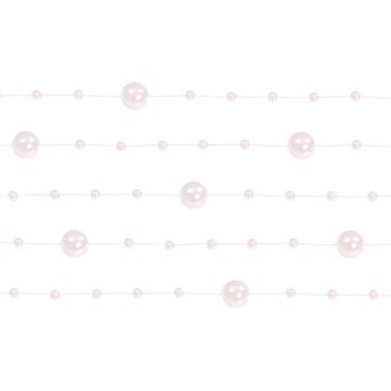 Lyserød Perle Guirlande 5x - 1,3 meter