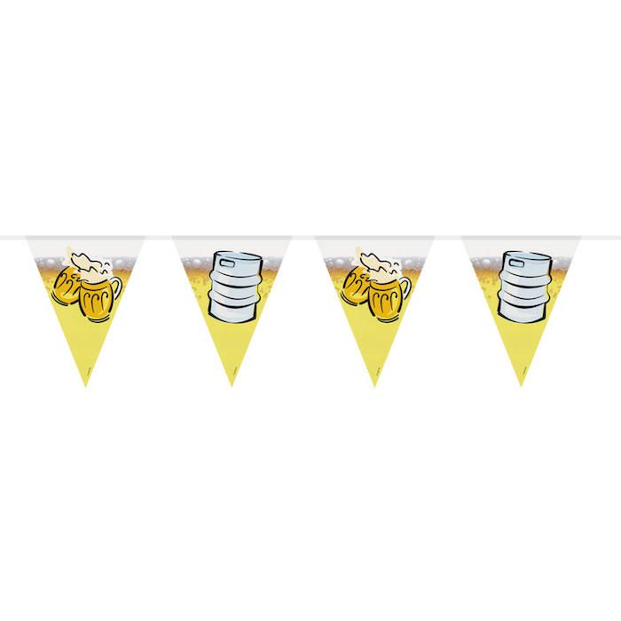 Oktoberfest Flagguirlande Med Ølmotiver - 6 m