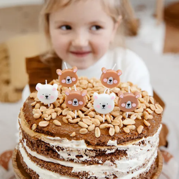 Kagelys med bjørne motiv 6x - 3 cm