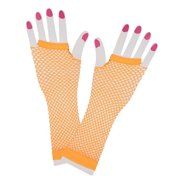 UV nethandsker lange orange  2x - 25 cm 