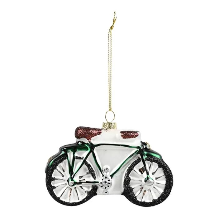 Glimmer cykel med guld snor til ophæng Det Gamle Apotek