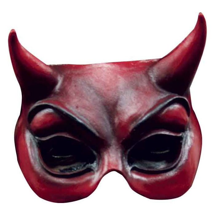 Rød halv djævle maske
