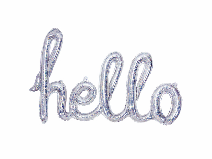 Holografisk Hello folieballon - 72 cm
