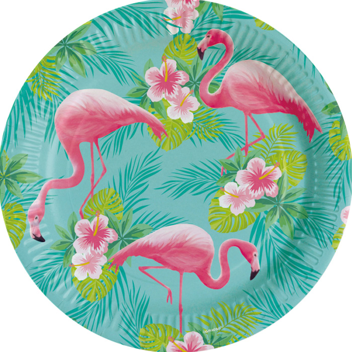 Flamingo Tallerkner 8x - 23 cm