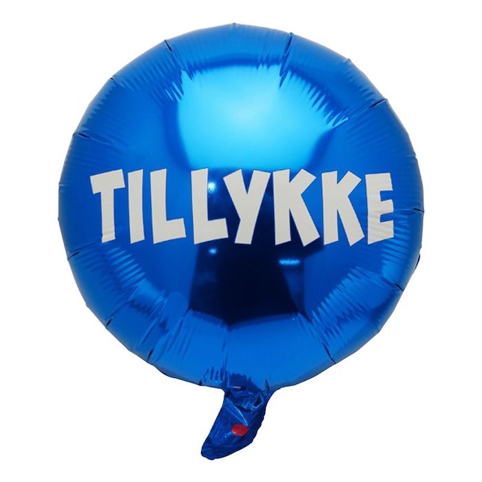 Tillykke Folieballon i Blå - 45 cm