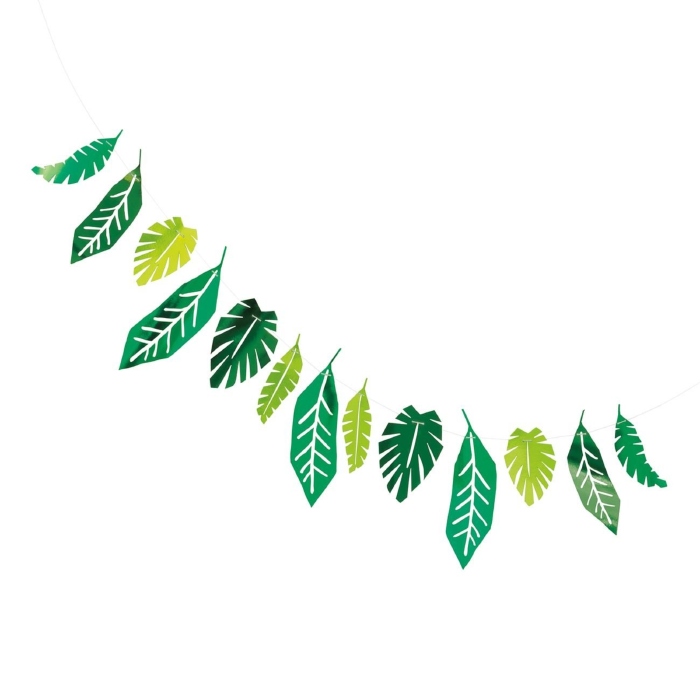 Guirlande med blade jungle grøn 2,13m