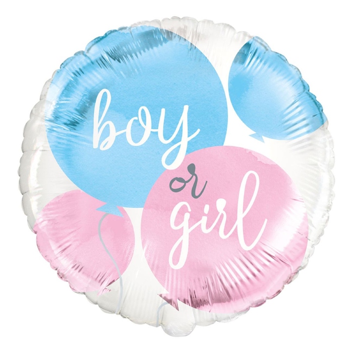 Gender reveal folieballon i pink og blå