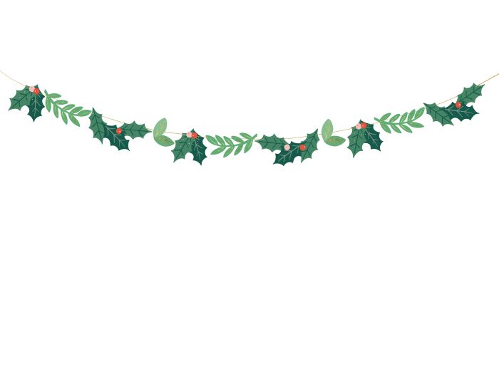 Grøn mistelten jule guirlande - 1,5 m
