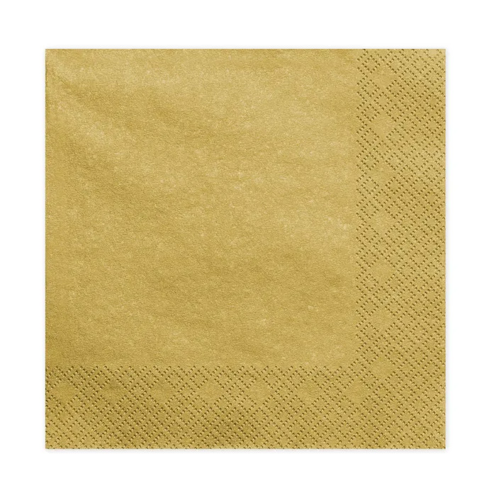 Guld servietter 20x - 33x33 cm