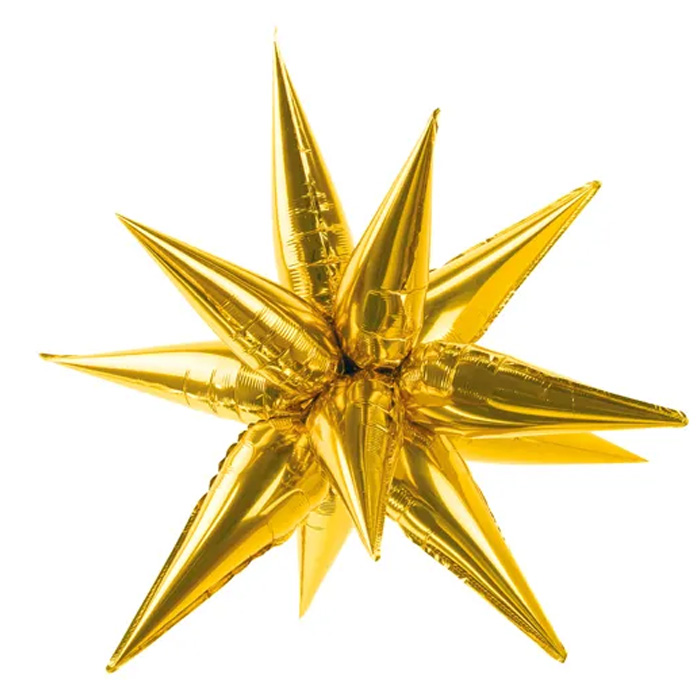 3D Stjerne Folieballon i Guld - 70 cm