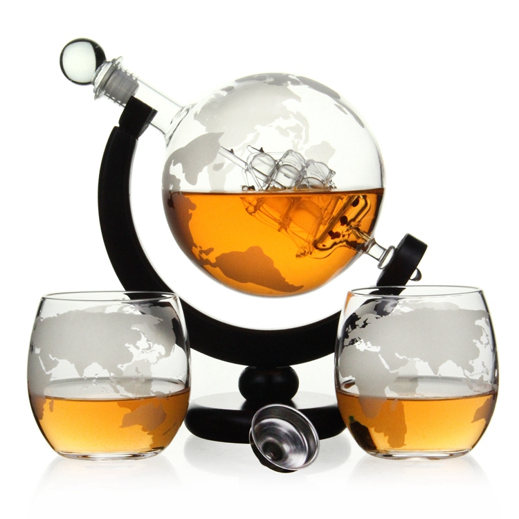 Whisky Dekanter Globus Med Glas karaffel