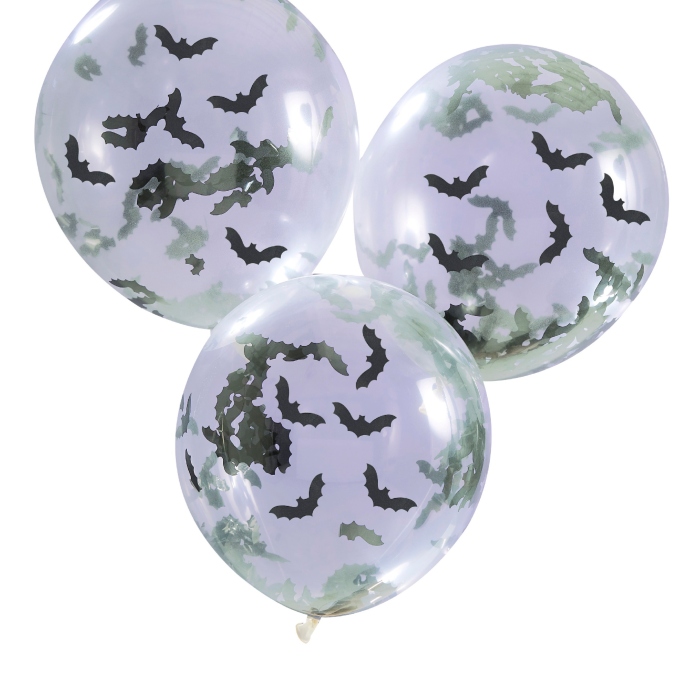 Halloween konfetti balloner med flagermus konfetti 5x