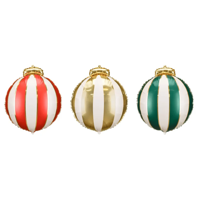 Julekugle folieballon 3x - 42x46cm