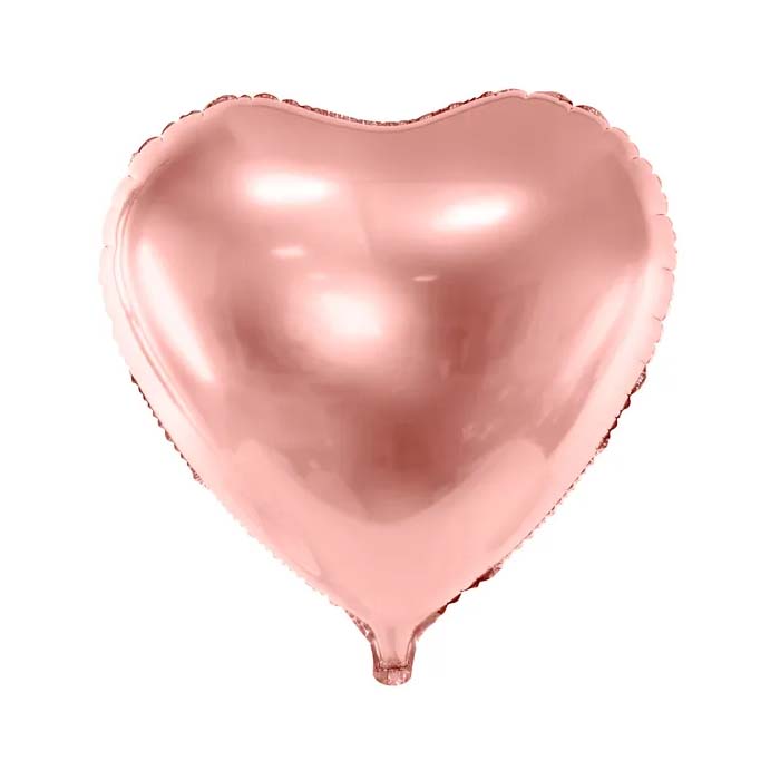 Folieballon Hjerte i Rose Gold - 45 cm