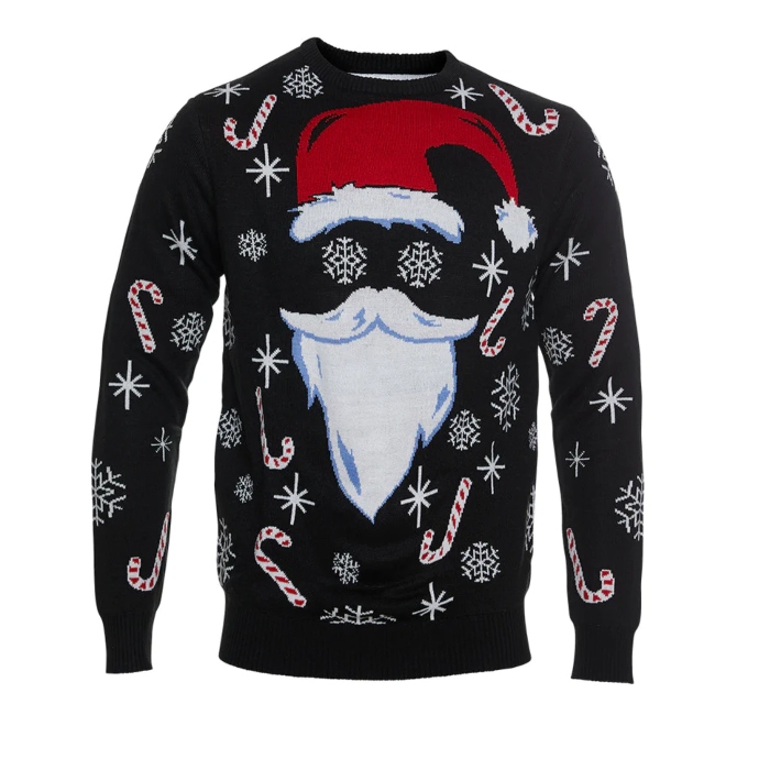 Julesweater med julemand sort