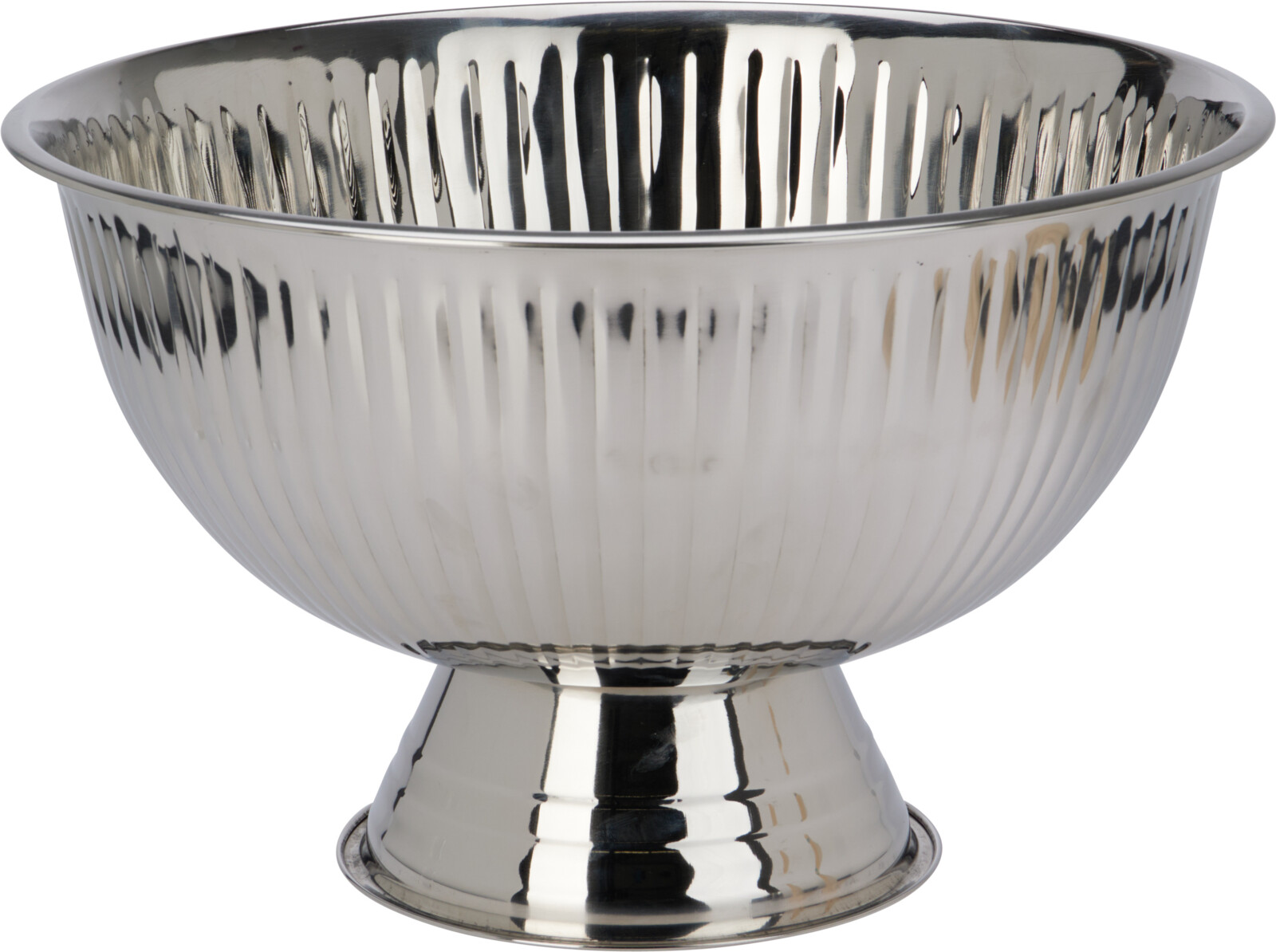Håndlavet bowle på fod med hamrede linjer Ø 39,5 cm