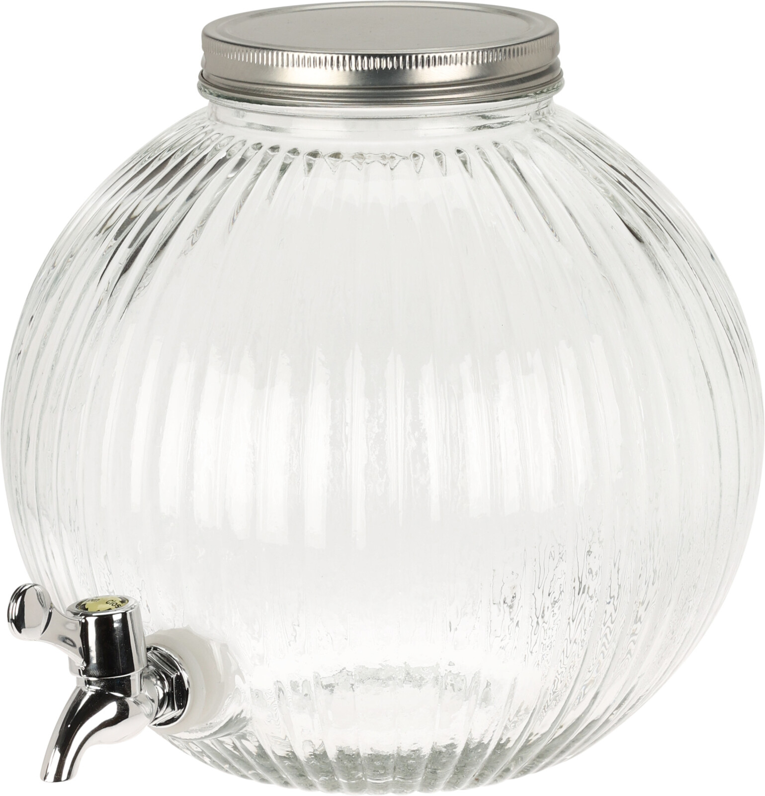 Drikkevaredispenser i riflet glas med hane 5,5 liter