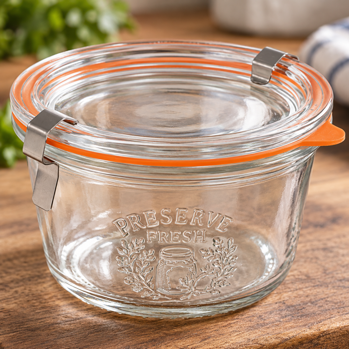 Opbevaringsglas 265 ml med glaslåg og klemmer