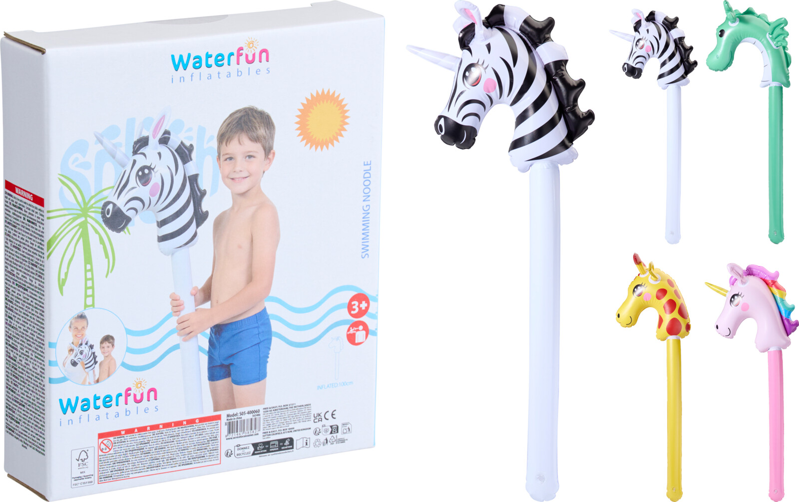 Badenudle med dyrehoved ca. 100 cm