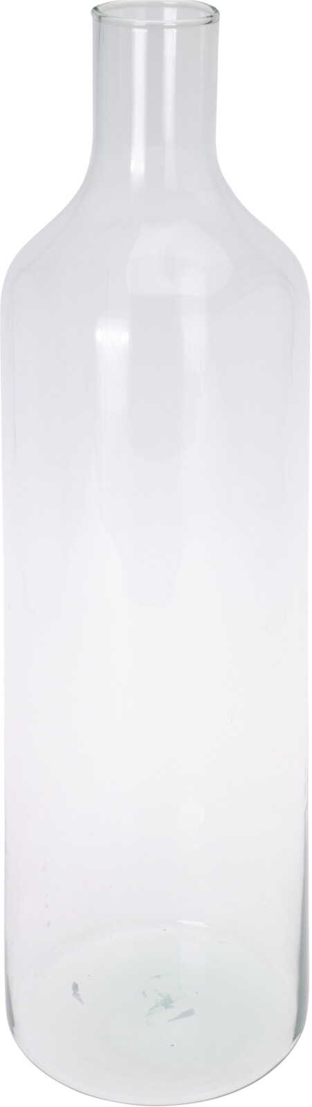 Vase i genanvendt glas med smal hals, ca. Ø 15 x H 53 cm