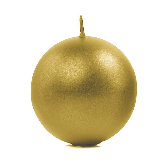 Runde Guld Stearinlys 6x - 8 cm