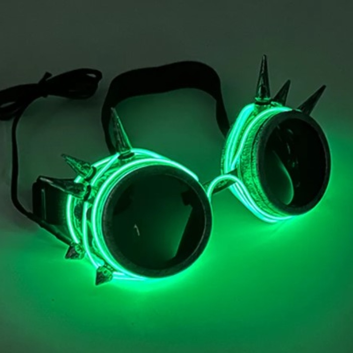 LED brille med pigge grøn