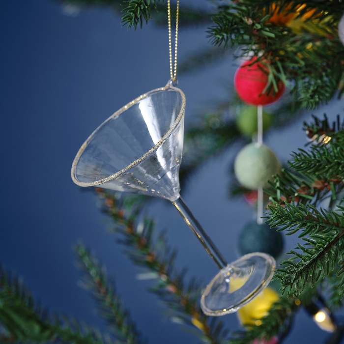 Martiniglas med guldkant jule dekoration til juletræ