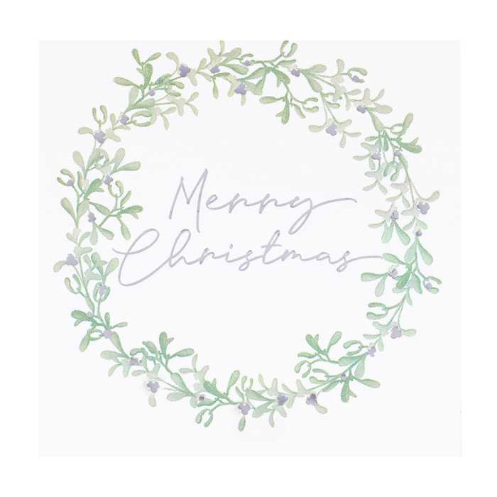 Merry Christmas Mistelten Servietter 16x - 17 x 17 cm